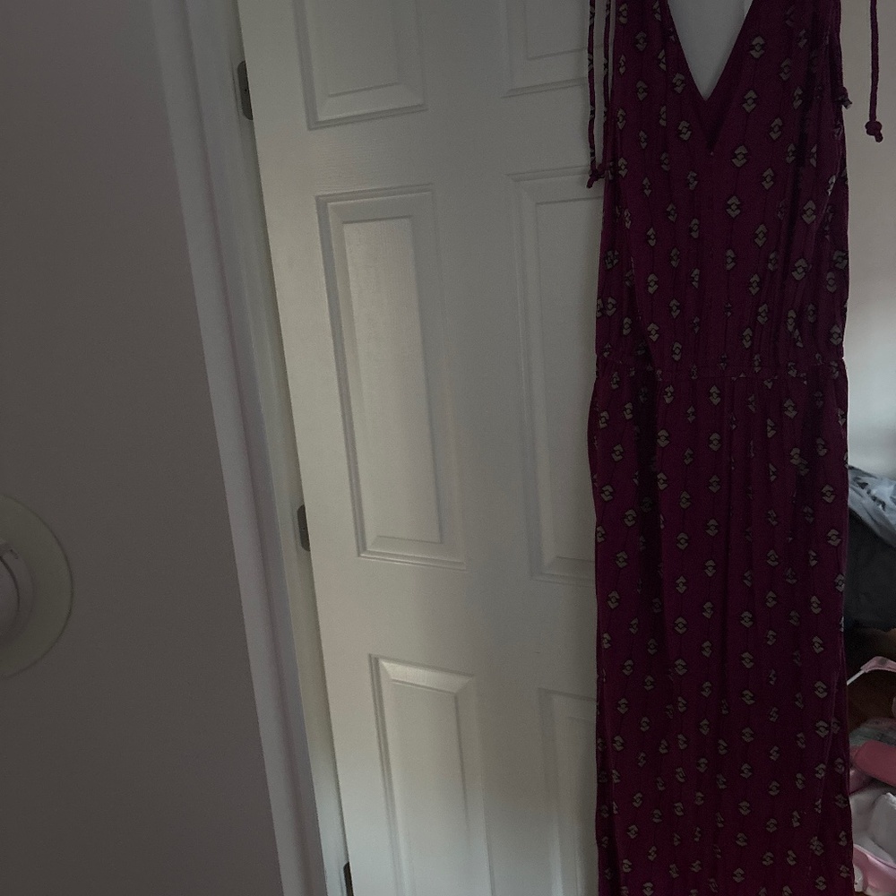 Maroon dress with tan